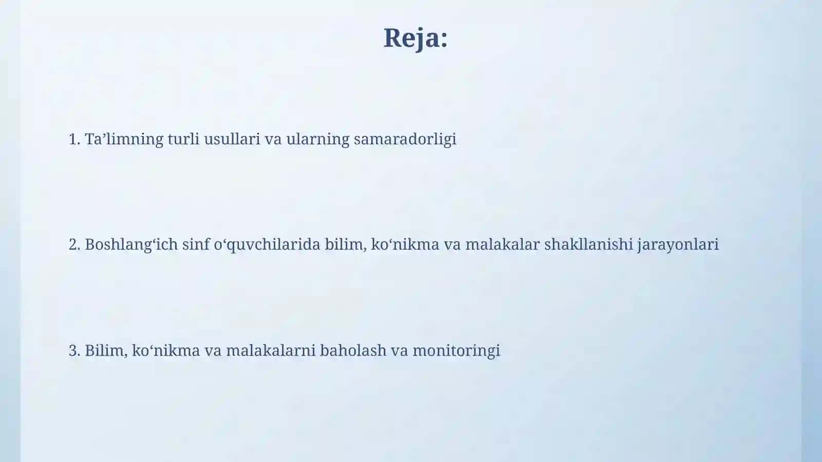 Boshlang'ich sinf o'quvchilarining bilim koʻnikma va malakalarni shakllantirish 2