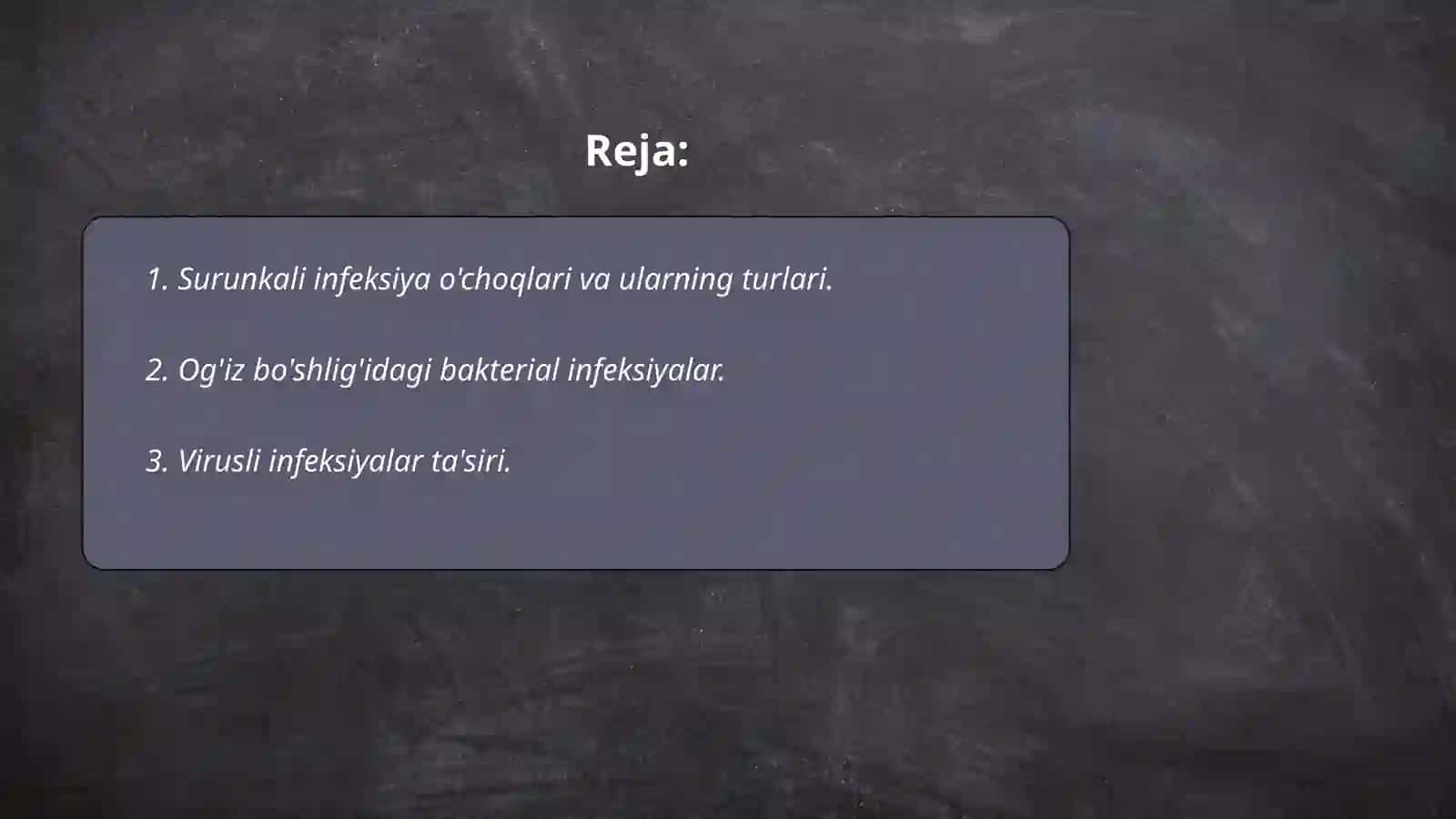 Surunkali Infeksiya o'choqlari turlarida og'iz bo'shlig'idagi o'zgarishlar 2