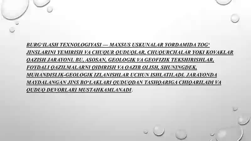 Burg’ilash texnologiyasi 2