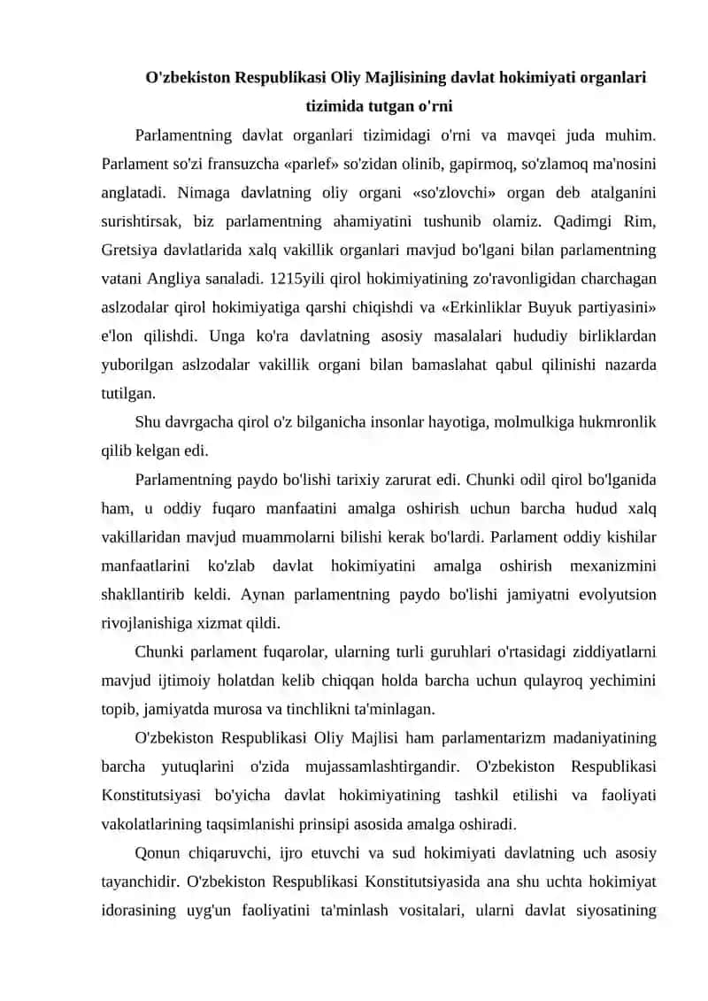 O'zbekiston Respublikasi Oliy Majlisi 2