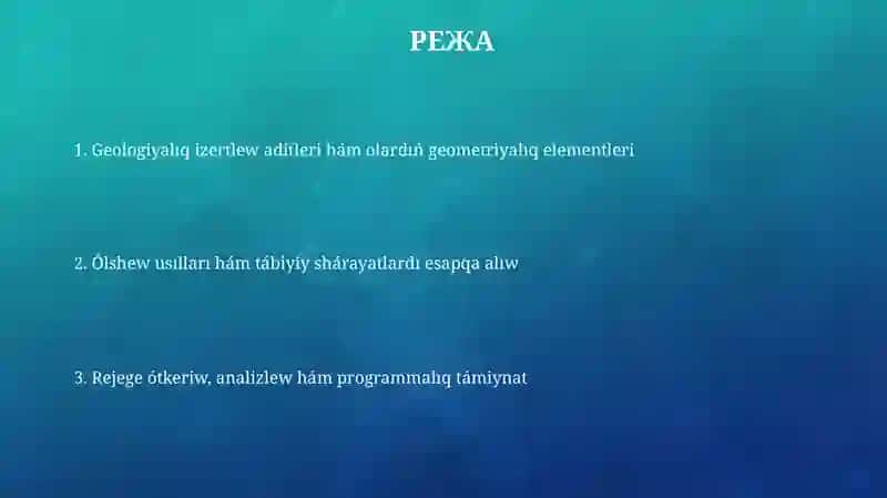 Geologiyalıq izertlew laximlari 2