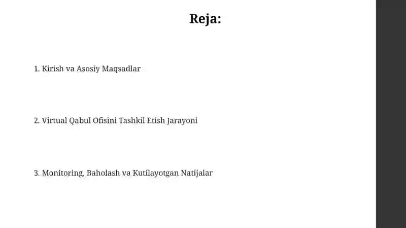 Virtual qabullar ofisini Tashkil Etish Jarayoni 2