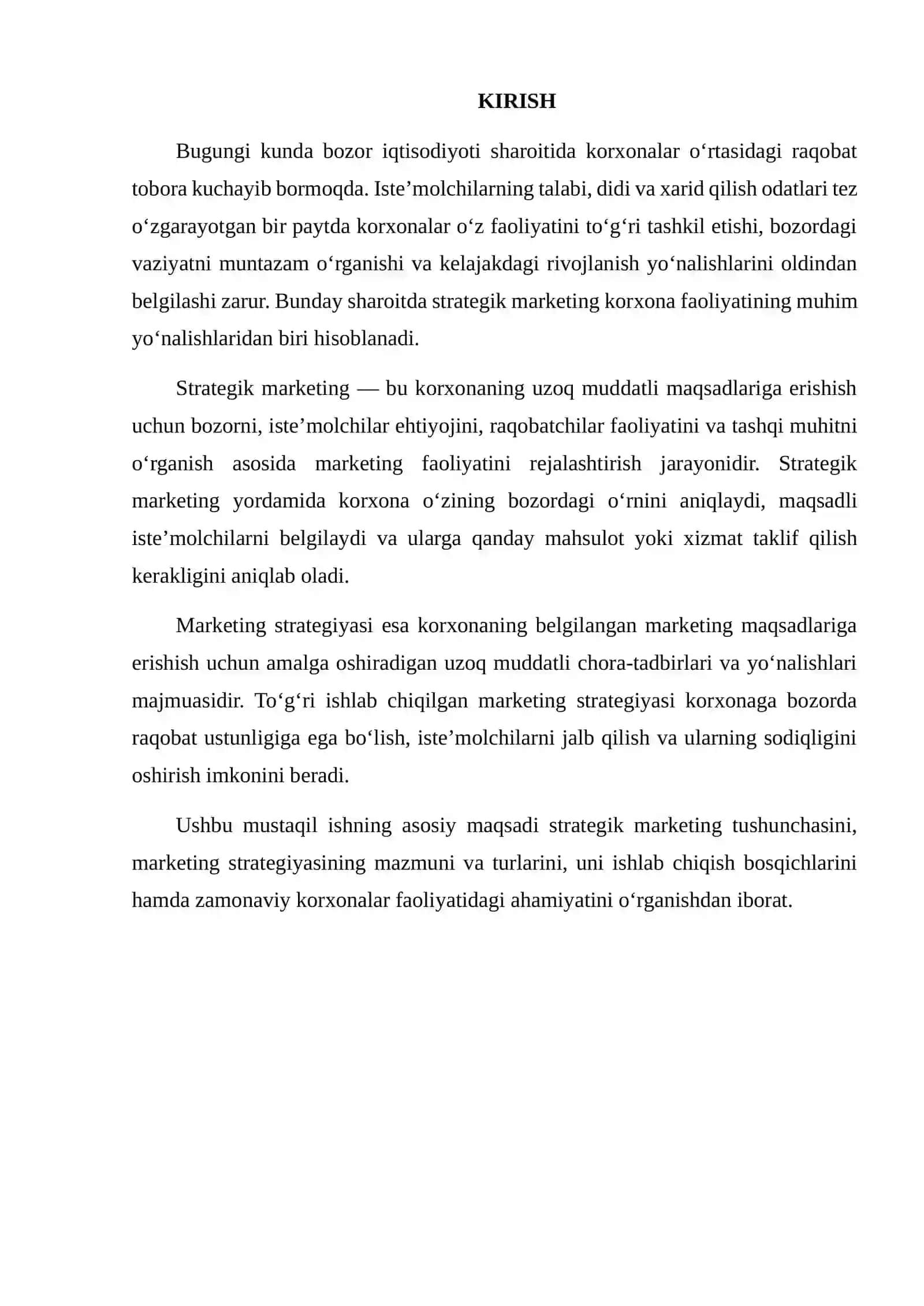 Strategik Marketing va Marketing Strategiyasi 2