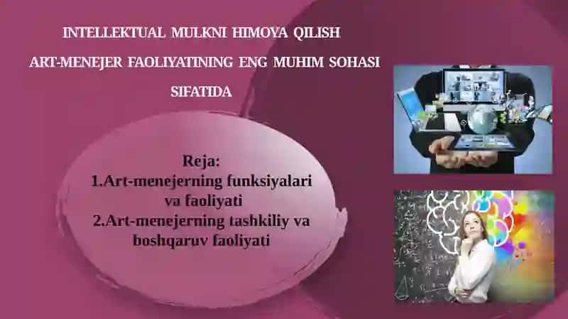 Madaniyat va san'at sohasi marketing va menedjmenti fanidan tayyorlangan taqdimoti 2