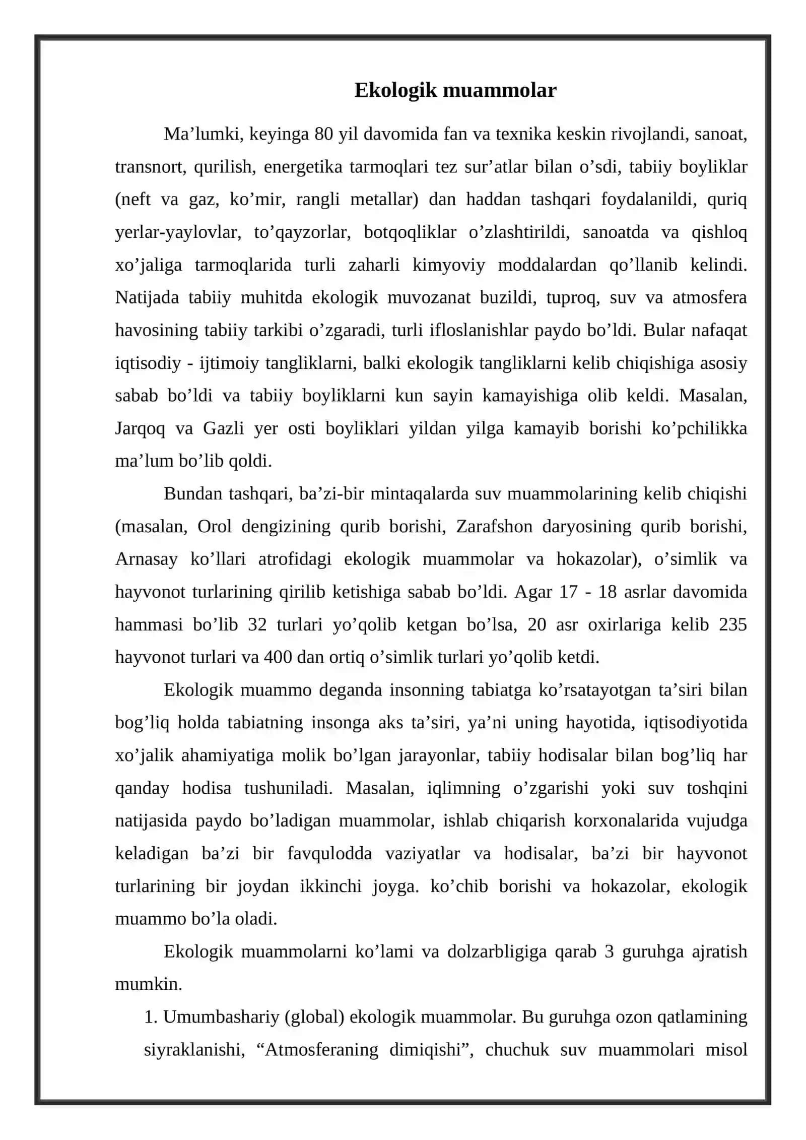 Ekologiya muammolari 2