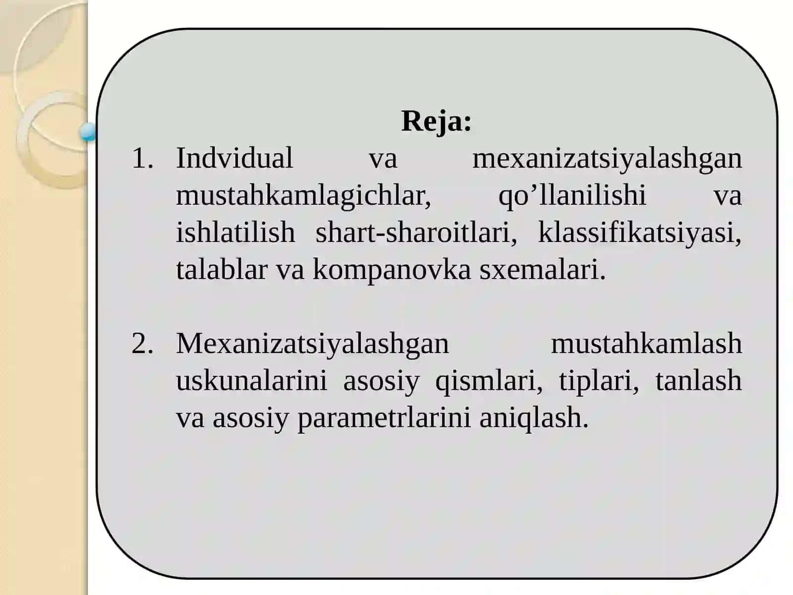 Ish joyini mexanizatsiyalashgan mustahkamlash uskunalari 2