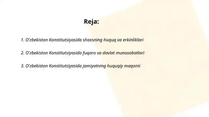 O'zbekiston Konstitutsiyasida jamiyat va shaxs munosabatlari 2