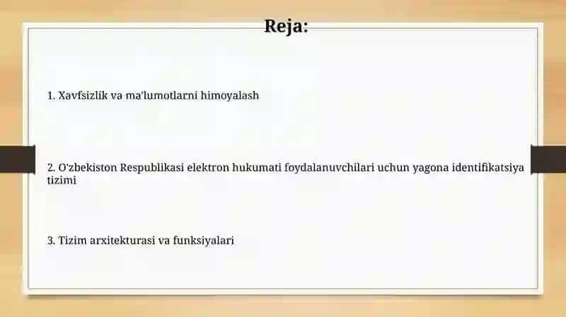 O‘zbekiston Respublikasi elektron hukumati foydalanuvchilari uchun yagona identifikatsiya tizimi 2