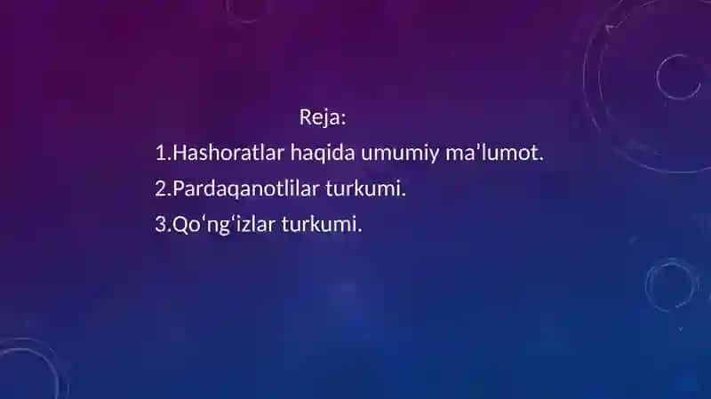 Entamologiya fanidan mustaqil talim 2