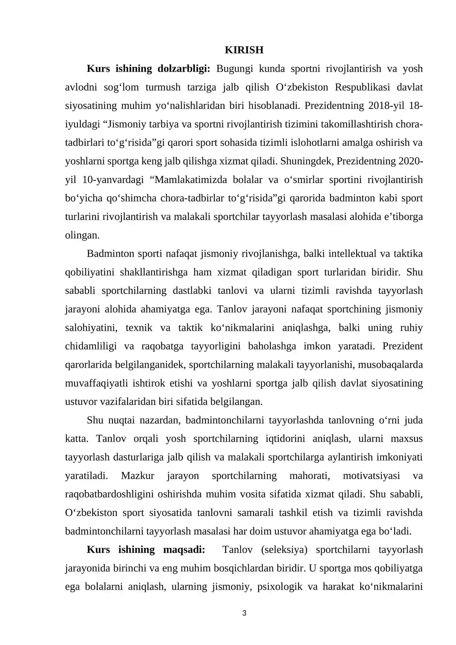 Badmintonchilar tayorlashda tanlovning o‘rni 2