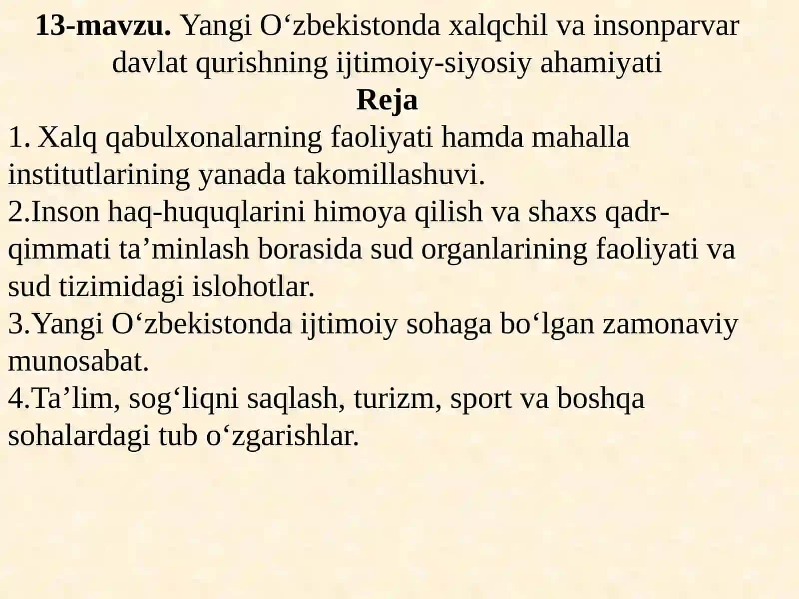 O‘zbekistonning eng yangi tarixi fanidan taqdimot 2