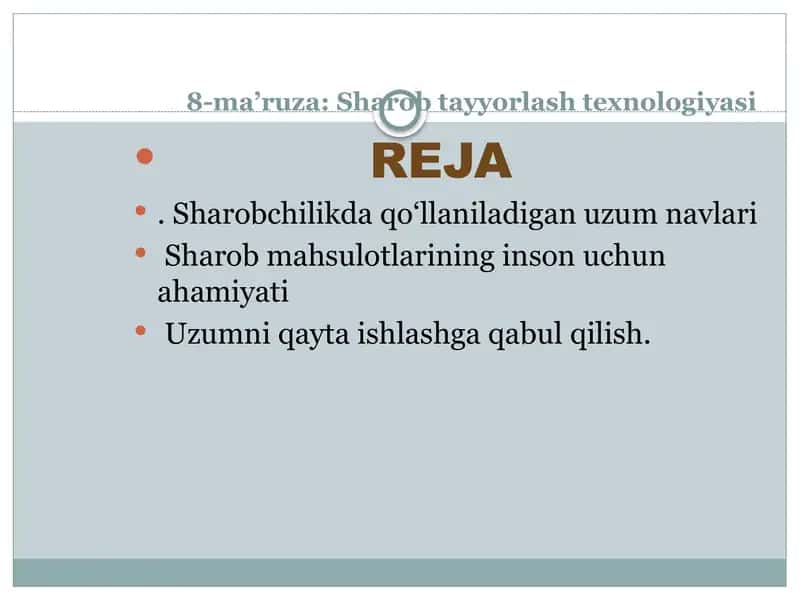 Sharob tayyorlash texnologiyasi 2