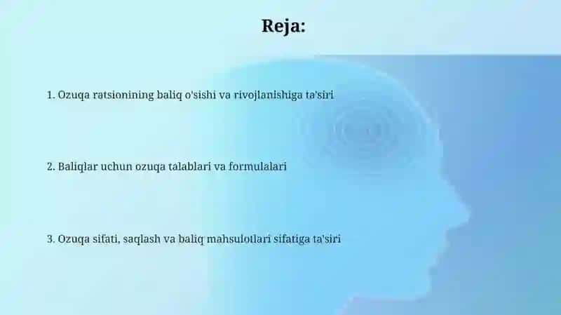 Ozuqa ratsioni va baliqlar 2
