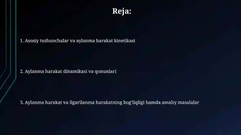 Aylanma jismining harakati 2