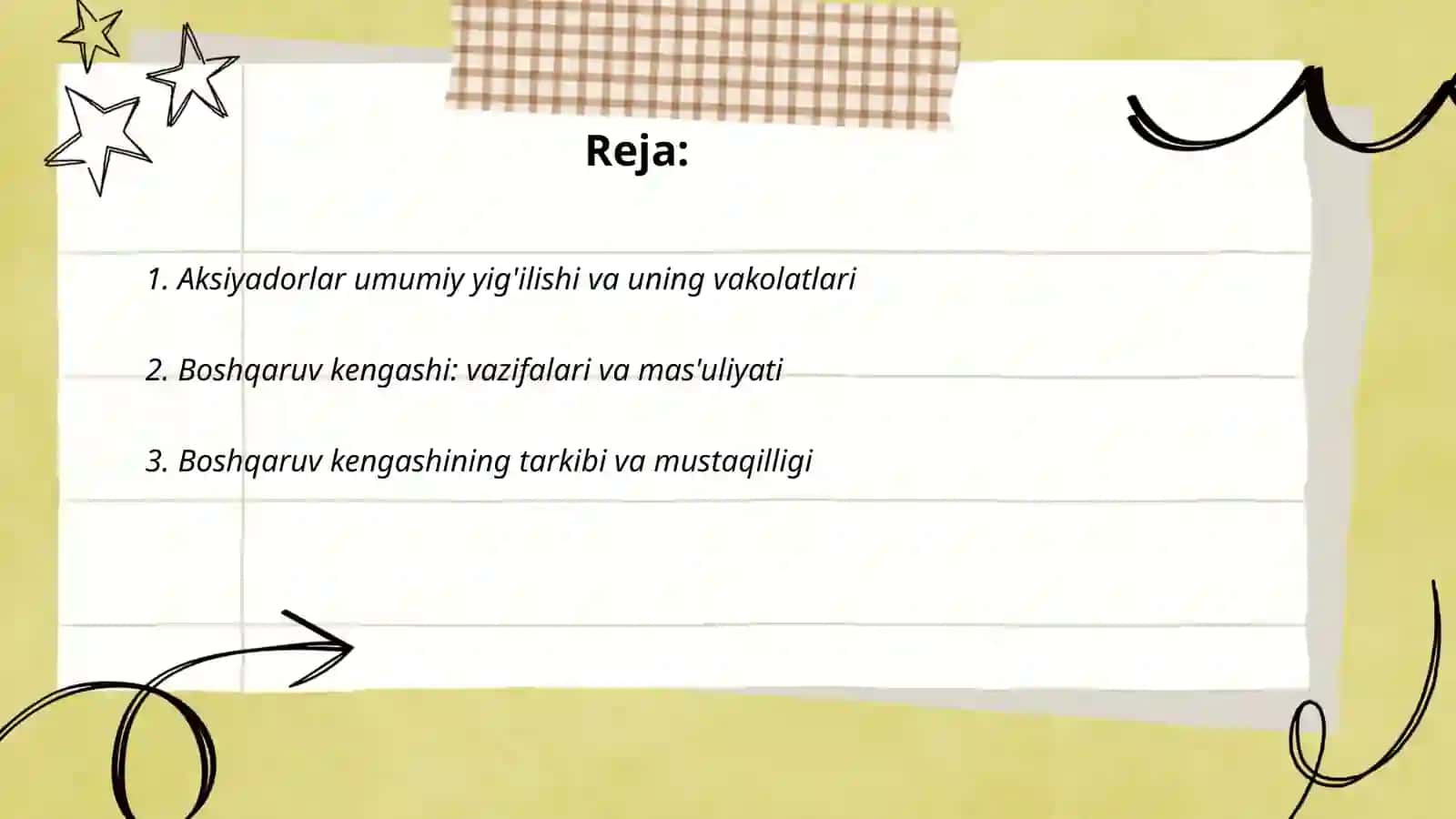 Korporativ boshqaruvning boshqaruv organlari va vazifalari 2