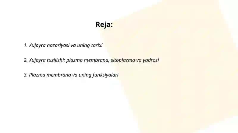 Biologiya:xujayra va to'qima haqida ma'lumot 2