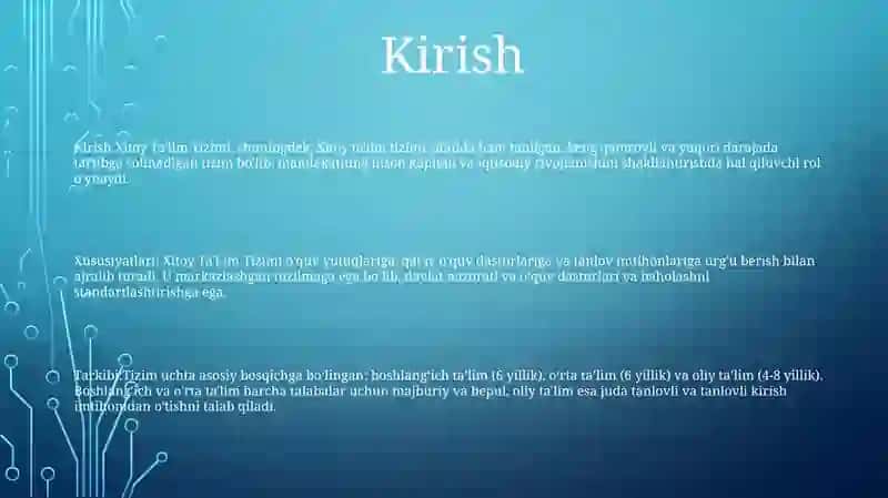 Xitoy Ta'Lim Tizimi 2