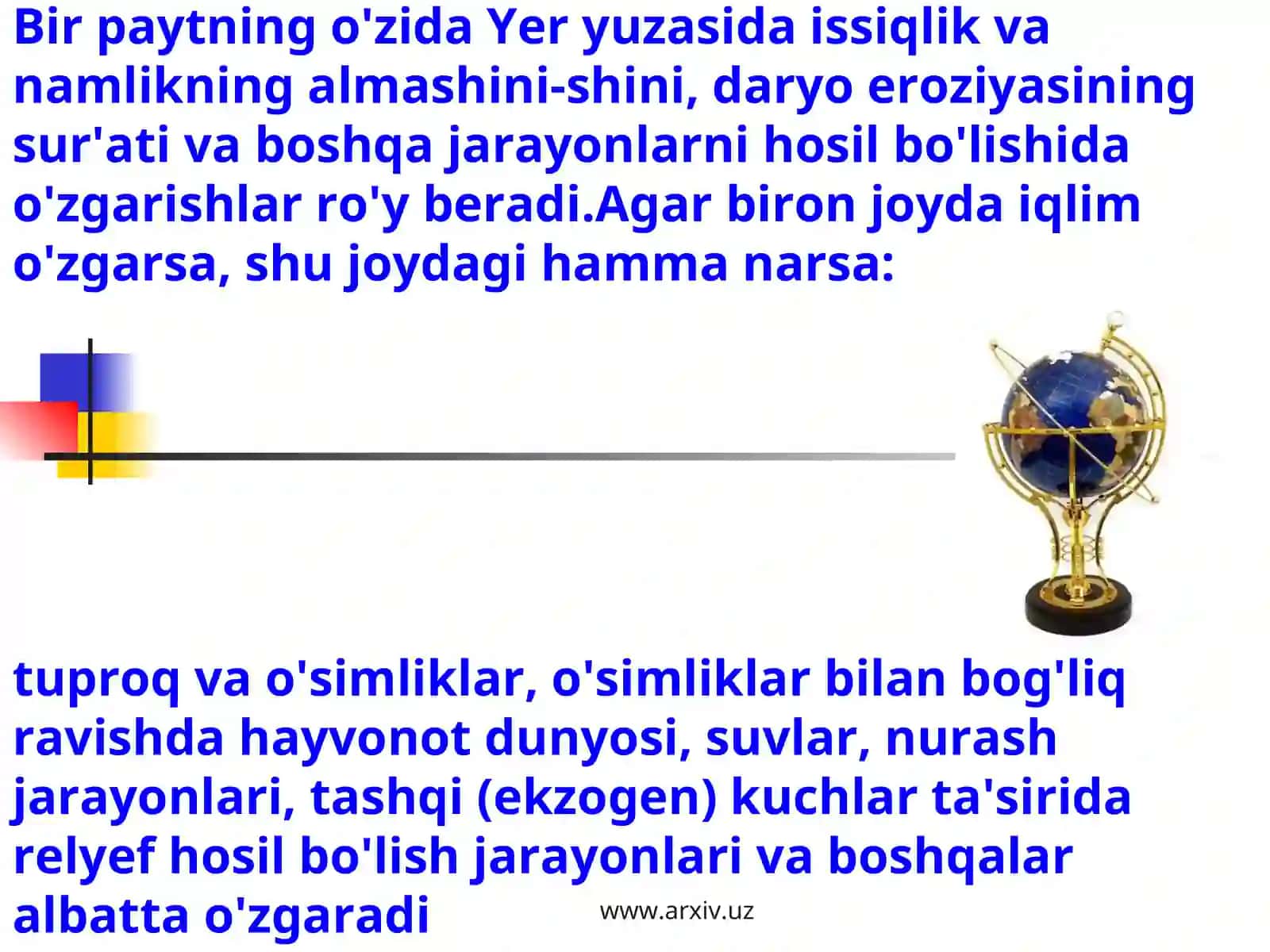 Geografik qobiqning yaxlitligi va bir butimligi 2