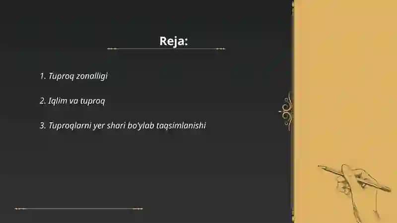 Tuproqlar geografik tarqalishining asosiy qonuniyatlari 2