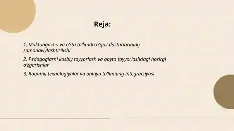 Maktabgacha oʻrta taʼlim professional bilim berish hozirgi vaqtdagi oʻzgarishlari 2
