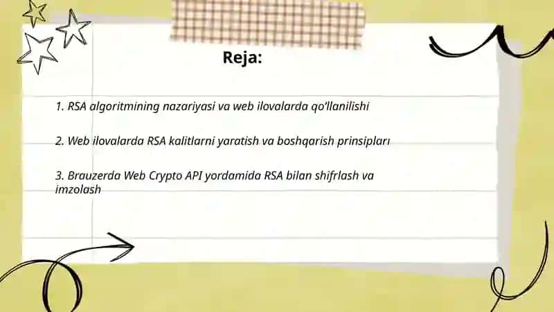 RSA algoritmi va web ilovalarda foydalash 2