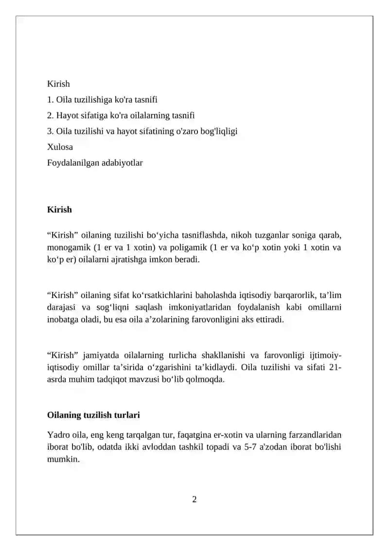 Oilalarning tuzilmasi va hayot sifatiga koʻra klassifikatsiyasi 2