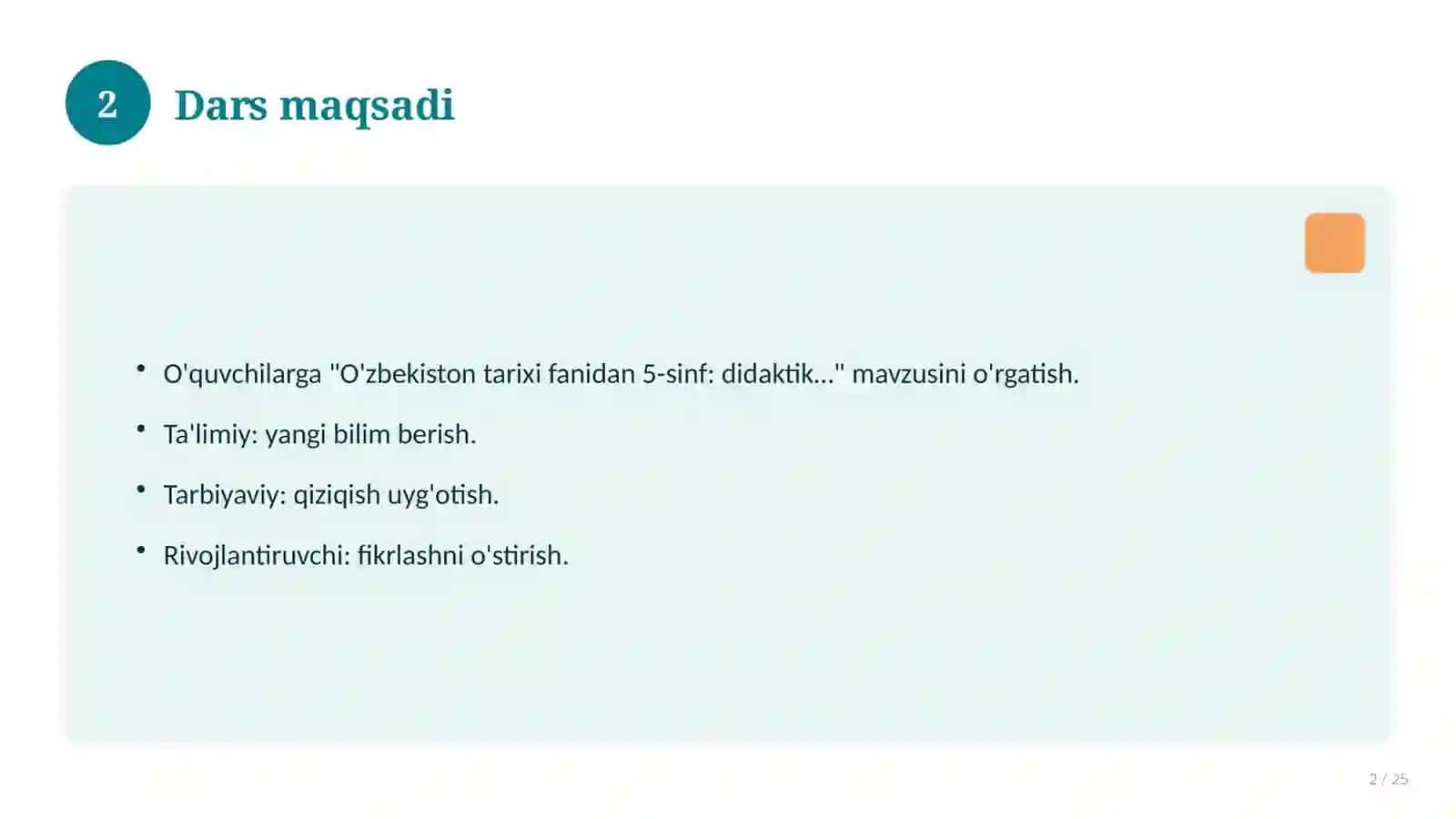 O'zbekiston tarixi fanidan 5-sinf: didaktik tarqatma materiallar 2