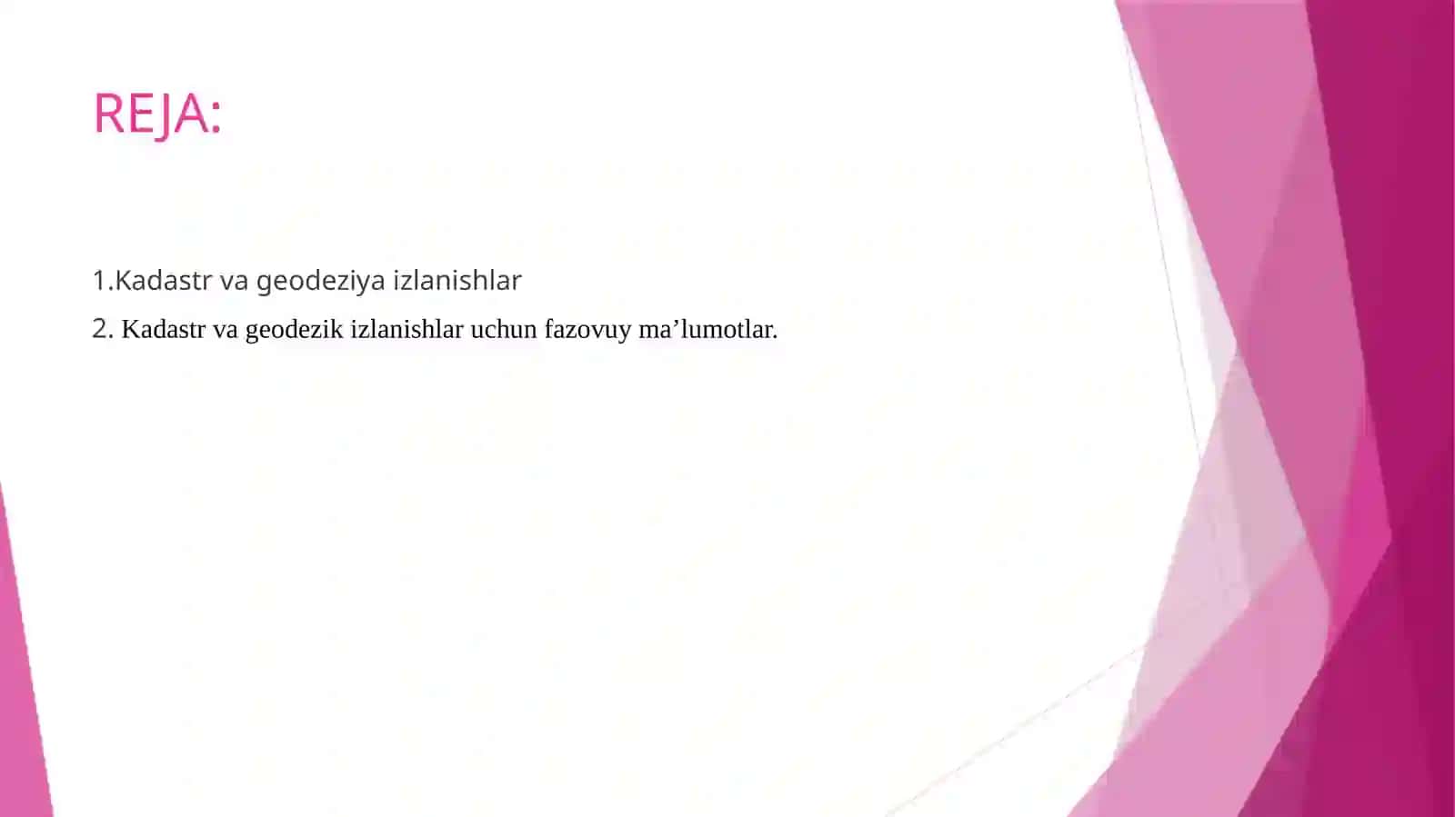 Kadastr(faoliyat turlari bo'yicha yo'nalish) 2