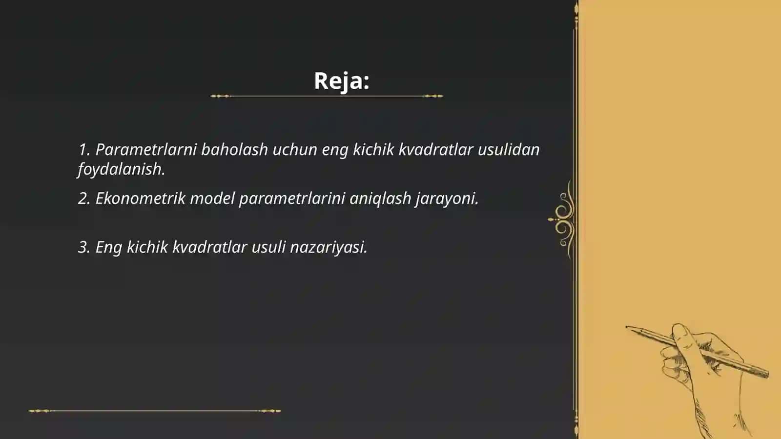 Ekonometrik modellar parametrlarini aniqlashda “eng kichik kvadratlar usuli” dan foydalanish uslubiyati 2