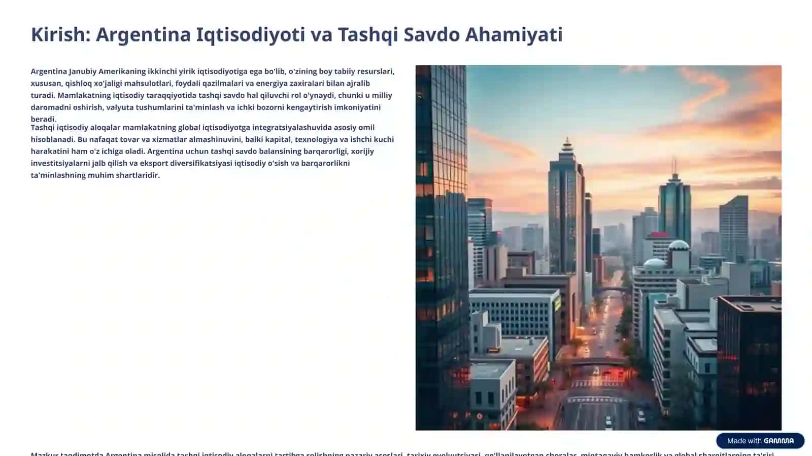 Argentina Davlati Misolida Tashqi Iqtisodiy Aloqalarni Tartibga Solishning Tahlili 2