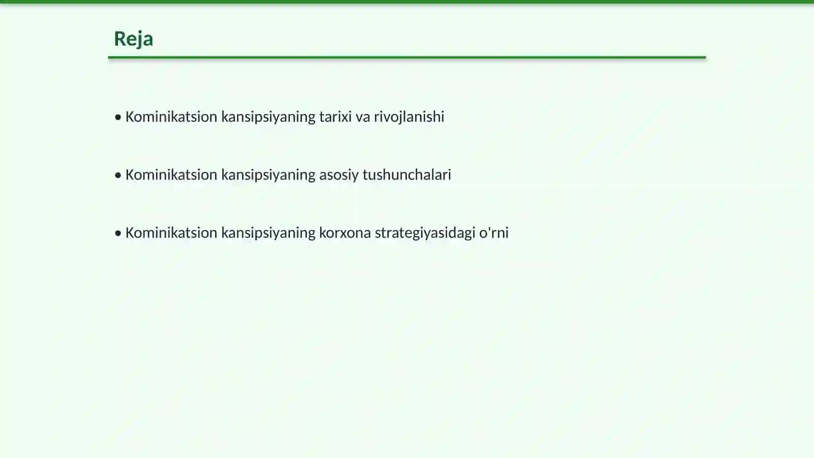 Kominikatsion kansipsiya va uning korxona faoliyatidagi tutgan urni 2