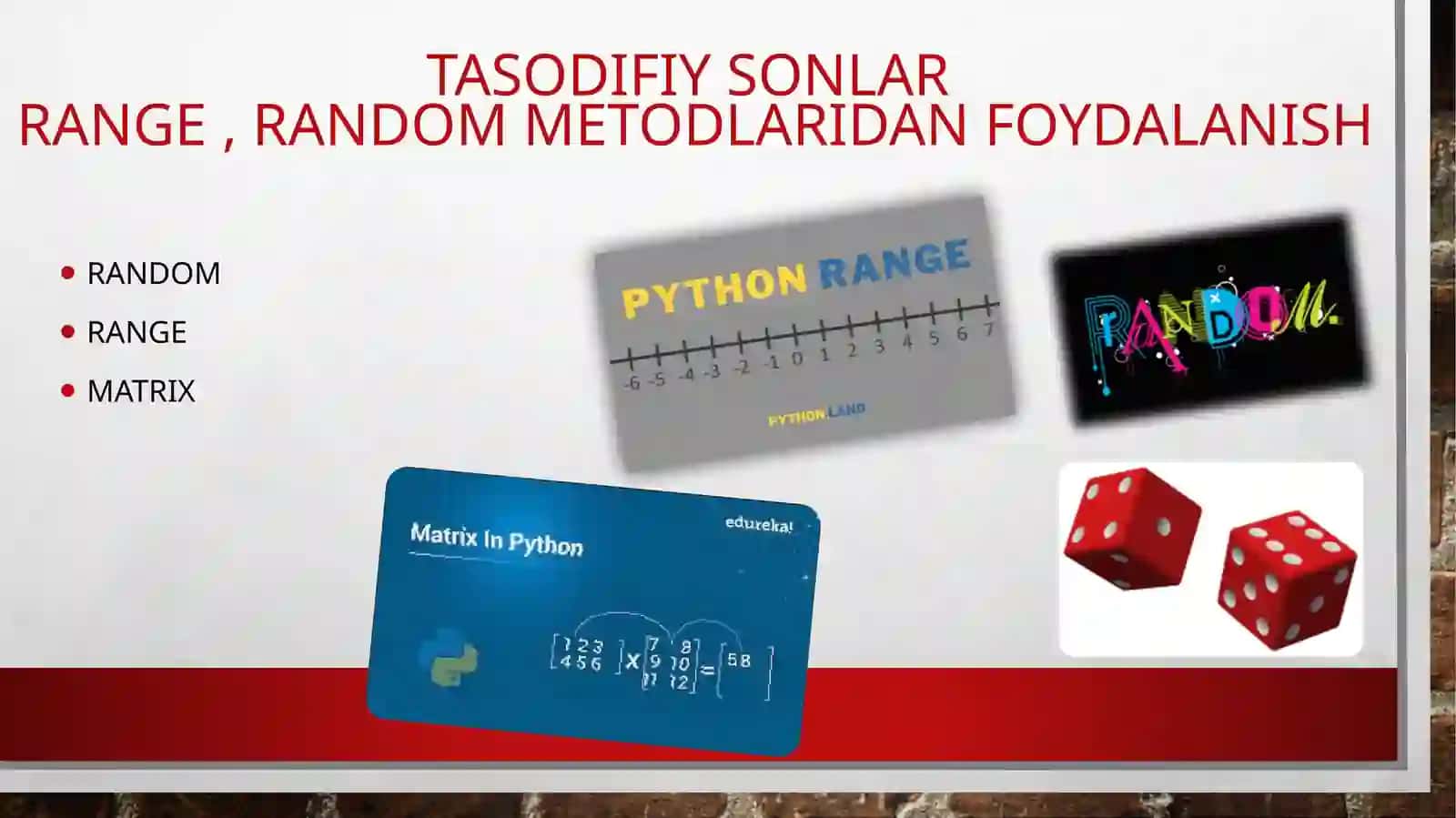 Python dasturlash tilida tasodifiy sonlar 2