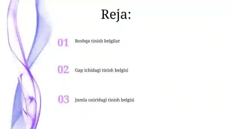 Oʻzbek tilida tinish belgilarning tasnifi 2