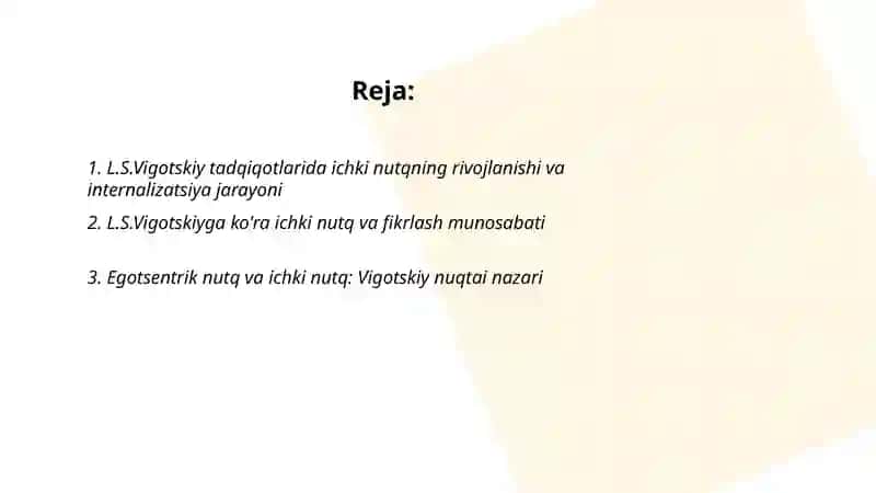 L.S.Vigotskiy tadqiqotlarida ichki nutq konsepsiyasi 2