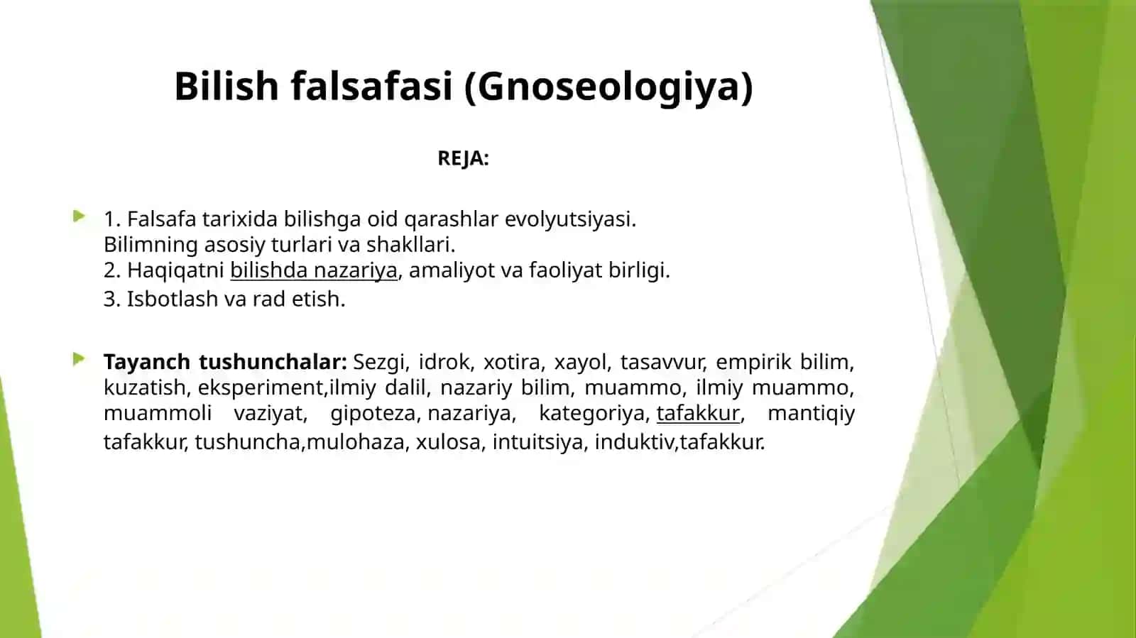FALSAFA ASOSLARI FANI 2