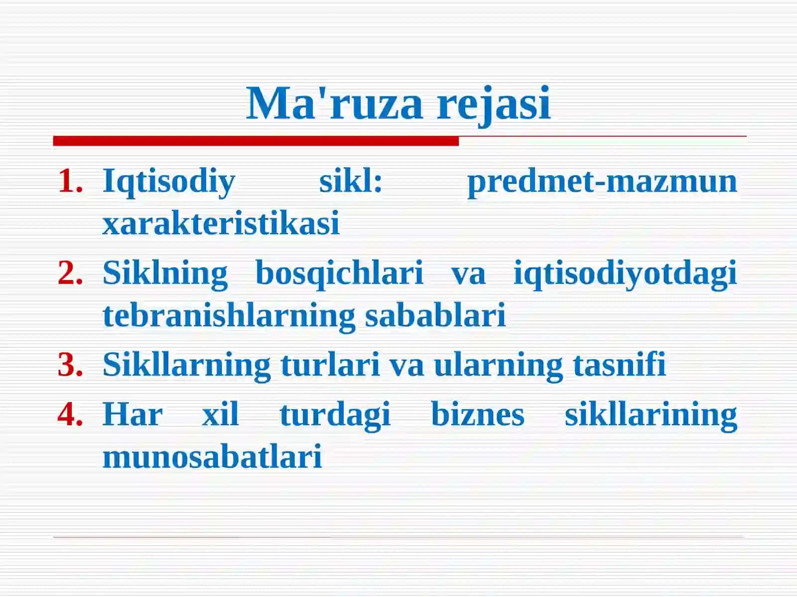 Iqtisodiy sikllar 2