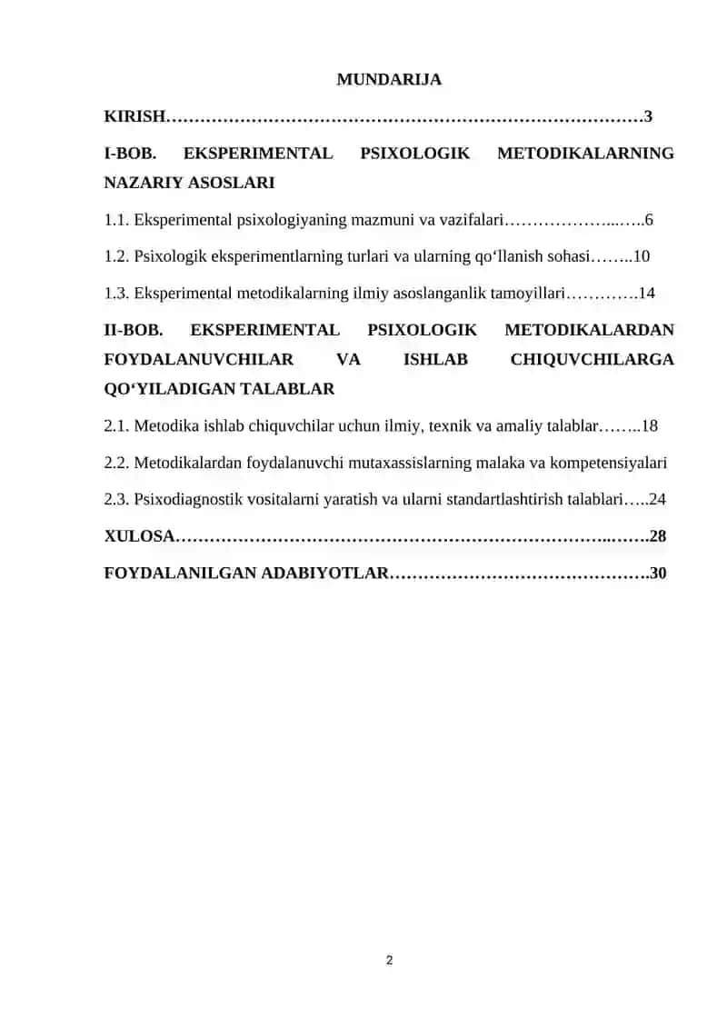 "Eksperimental psixologik metodikalardan foydalanuvchilar va ishlab chiquvchilar uchun talablar" 2