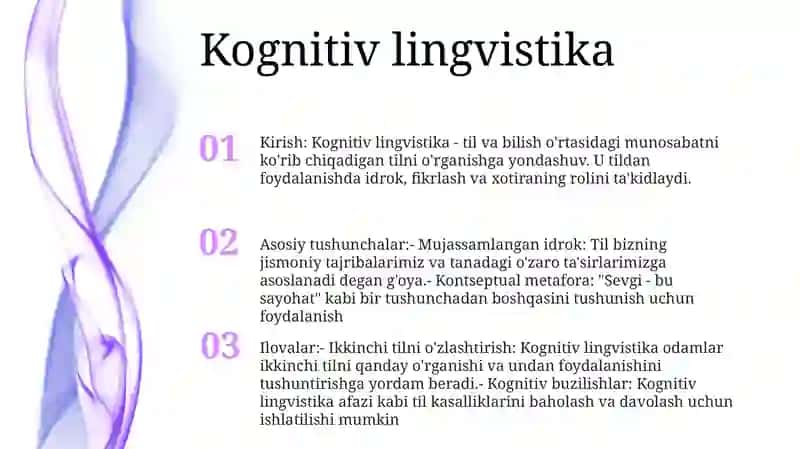 Tilshunoslikning Zamonaviy Yo‘Nalishlari 2