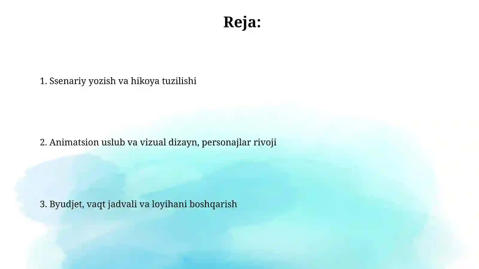 Animatorlik xizmatida madaniy,koʻngilochar tadbirlar ssenariysini tuzish 2