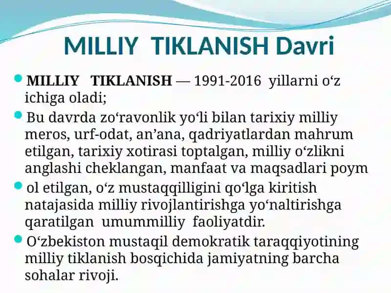 O‘ZBEKISTONNING ENG YANGI TARIXI 2