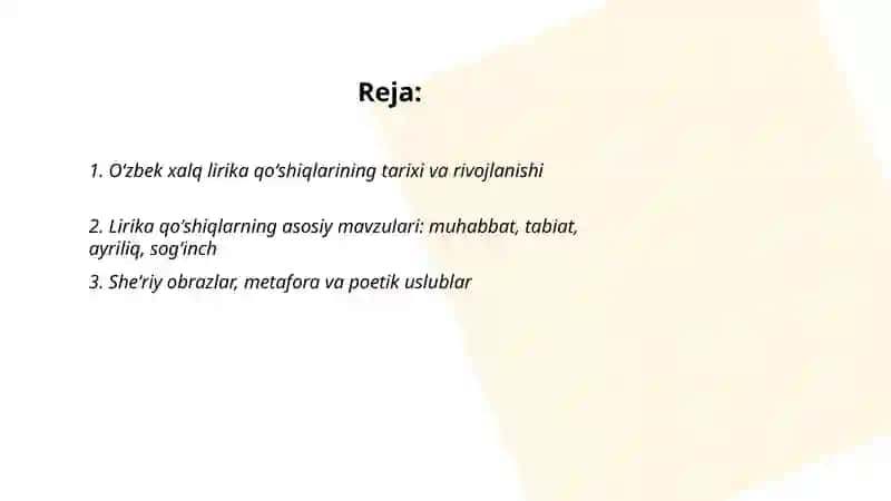 Oʻzbek xalq lirika qoʻshiqlar 2