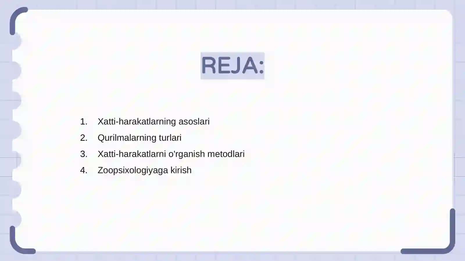 Xatti-harakat qurilmalari. Zoopsixologiya va qiyosiy psixologiyaga kirish 2