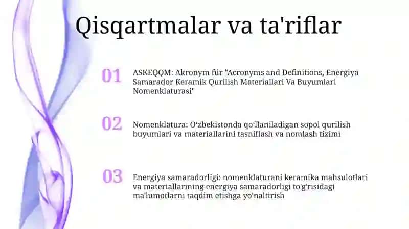 Energiya Samarador Keramik Qurilish Materiallari Va Buyumlari Nomenklaturasi 2