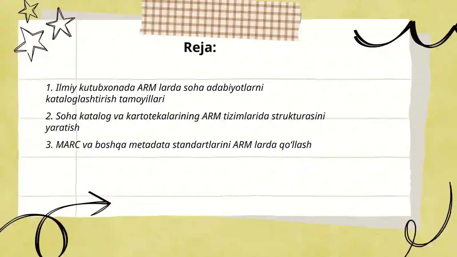 Ilmiy kutubxonalar ARM larda soxa adabiyotlar katalog va kartotekalar tizimlaridan foydalanish 2