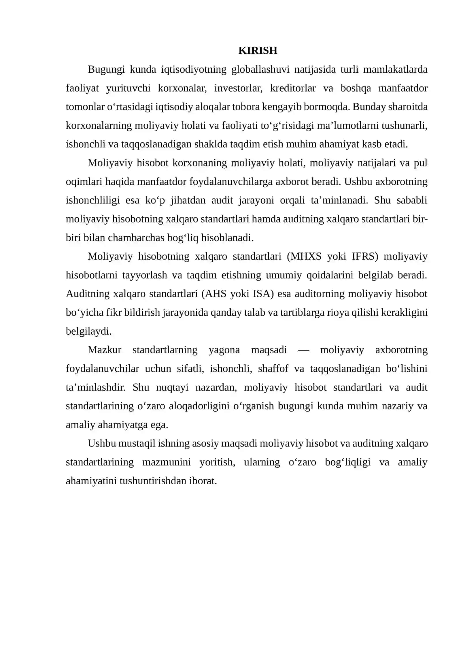 MOLIYAVIY HISOBOT VA AUDITNING XALQARO STANDARTLARI O‘ZARO ALOQADORLIGI VA BOG‘LIQLIGI 2