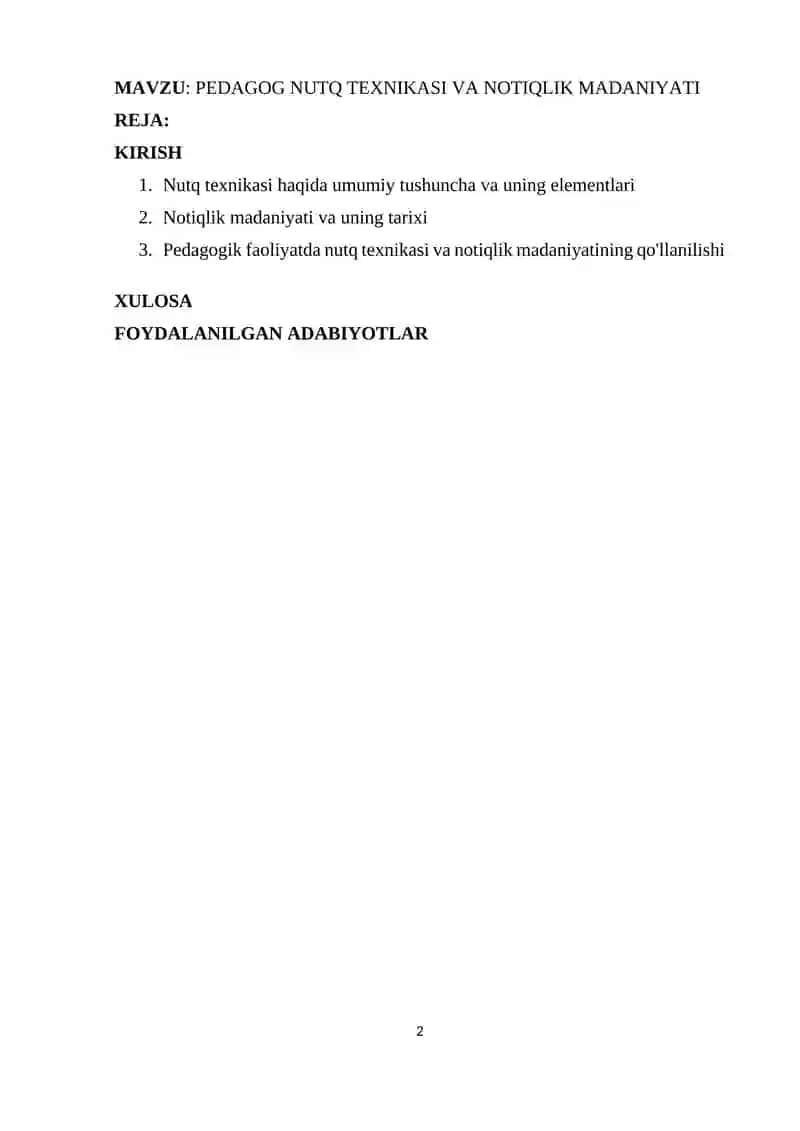 PEDAGOG NUTQ TEXNIKASI VA NOTIQLIK MADANIYATI 2