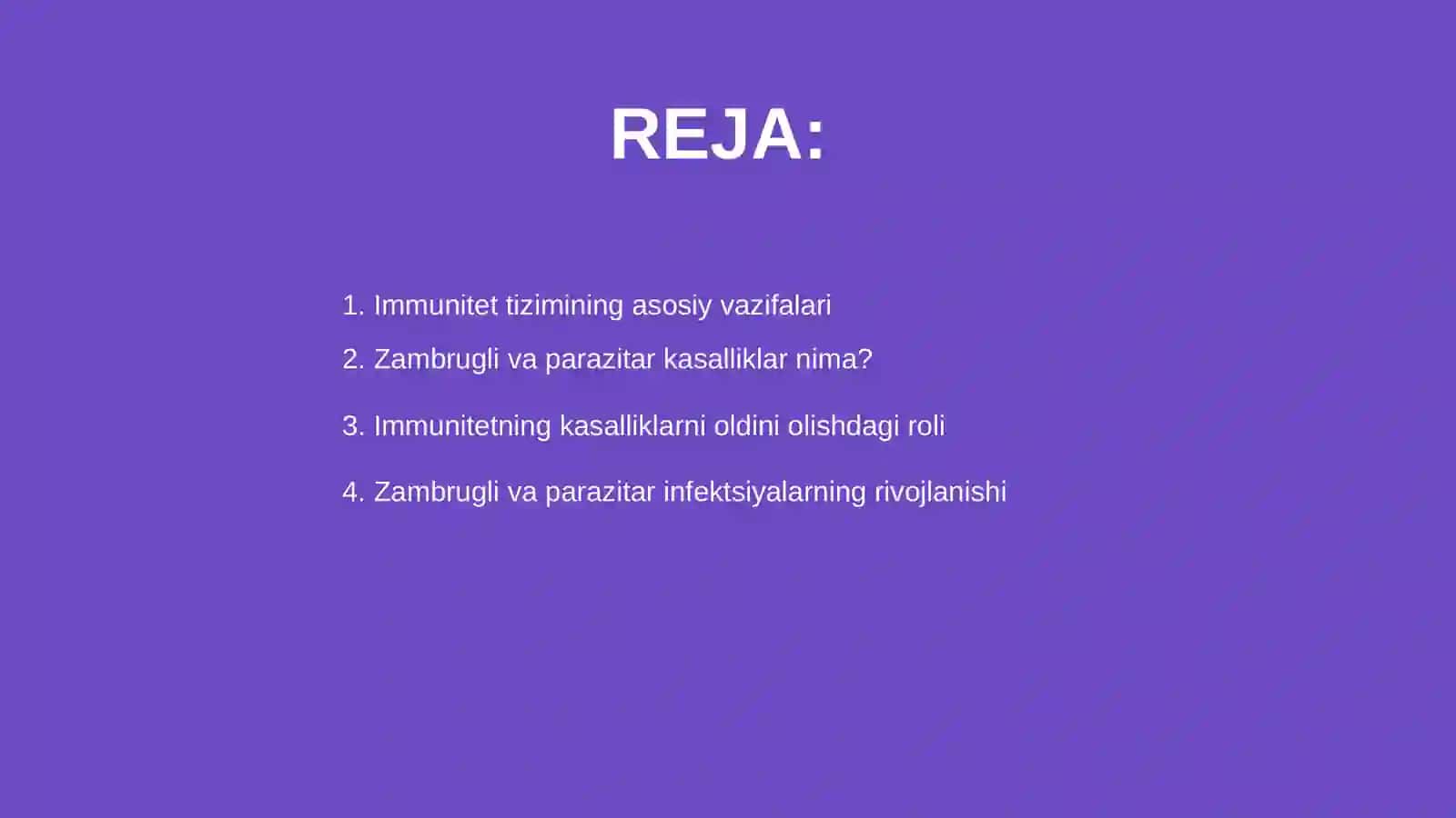 Immunitet tizimi faoliyati bilan zambrugli va parazitar kasalliklar 2