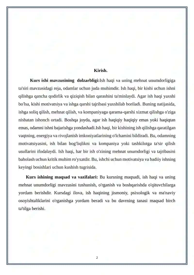 Ish haqi va uning mehnat unumdorligiga ta'sir 2
