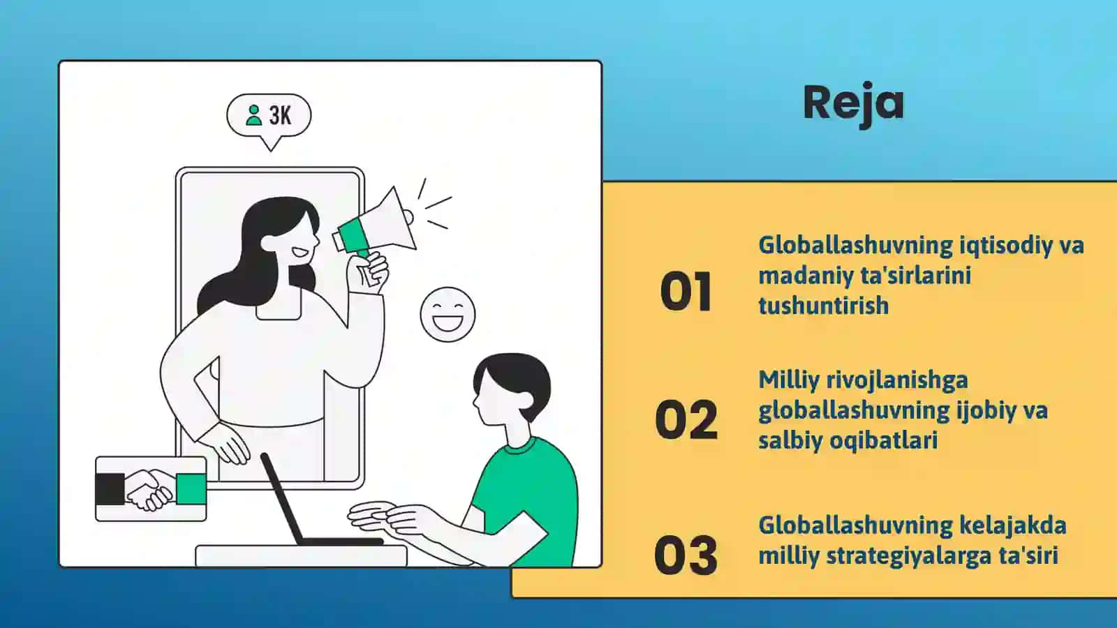 Globallashuvning milliy rivojlanishga o'tkazayotgan tasiri va uning oqibatlari 2