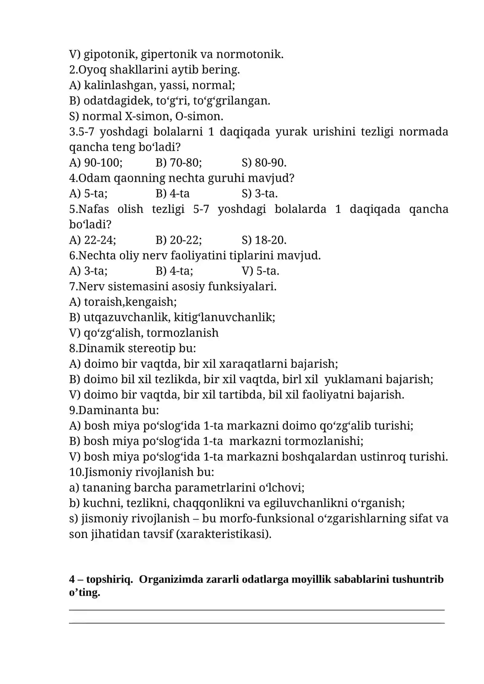 Bolalar anatomiyasi va fiziologiyasi 2